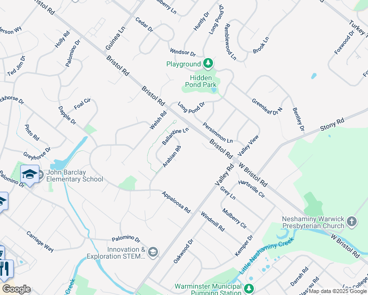 map of restaurants, bars, coffee shops, grocery stores, and more near 1131 Arabian Road in Warrington