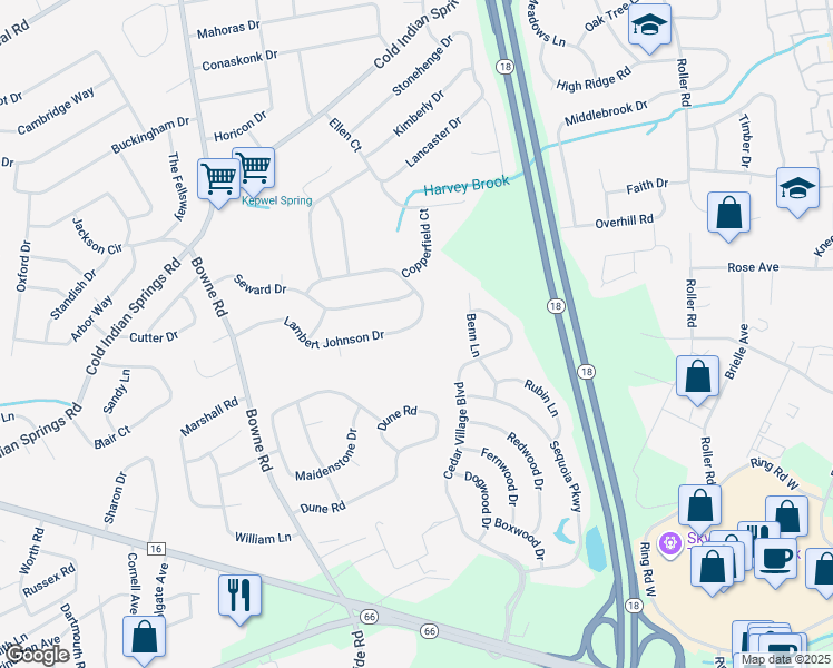 map of restaurants, bars, coffee shops, grocery stores, and more near 28 Lambert Johnson Drive in Ocean Township