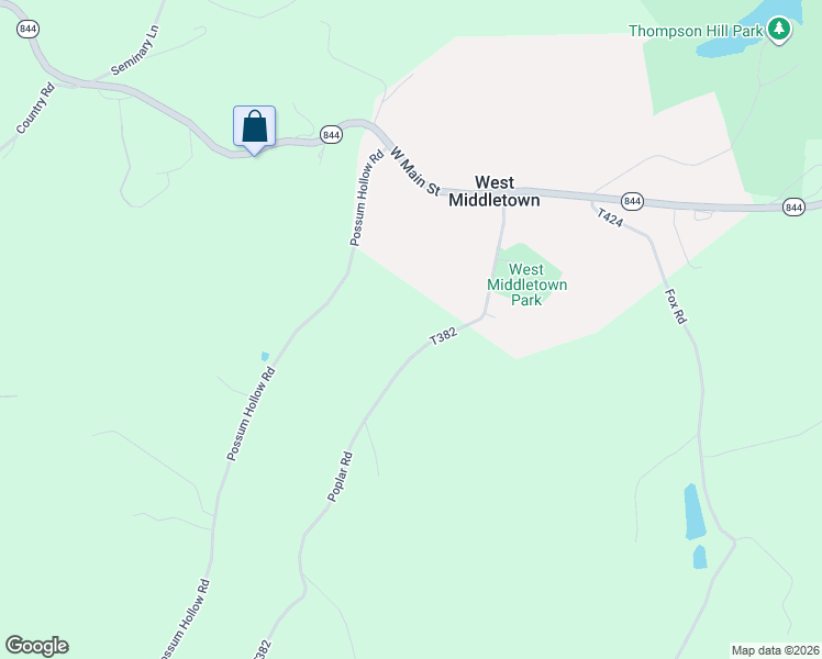 map of restaurants, bars, coffee shops, grocery stores, and more near 163 Poplar Road in Avella