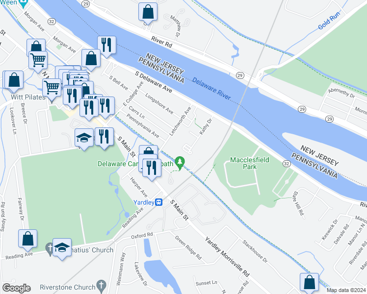 map of restaurants, bars, coffee shops, grocery stores, and more near 1805 Kathy Drive in Morrisville