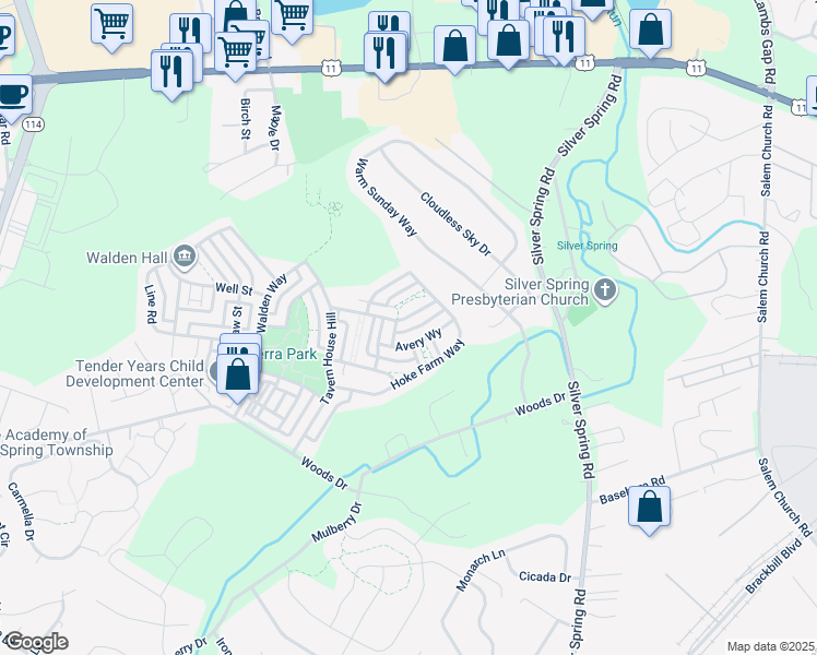 map of restaurants, bars, coffee shops, grocery stores, and more near 108 Morefield Way in Mechanicsburg