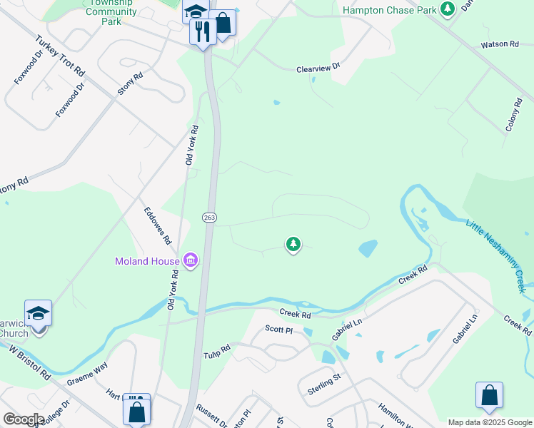 map of restaurants, bars, coffee shops, grocery stores, and more near 1398 Memorial Drive in Ivyland