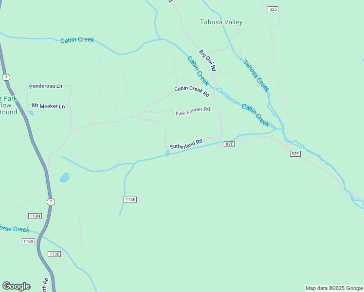 map of restaurants, bars, coffee shops, grocery stores, and more near 165 Sutherland Road in Allenspark
