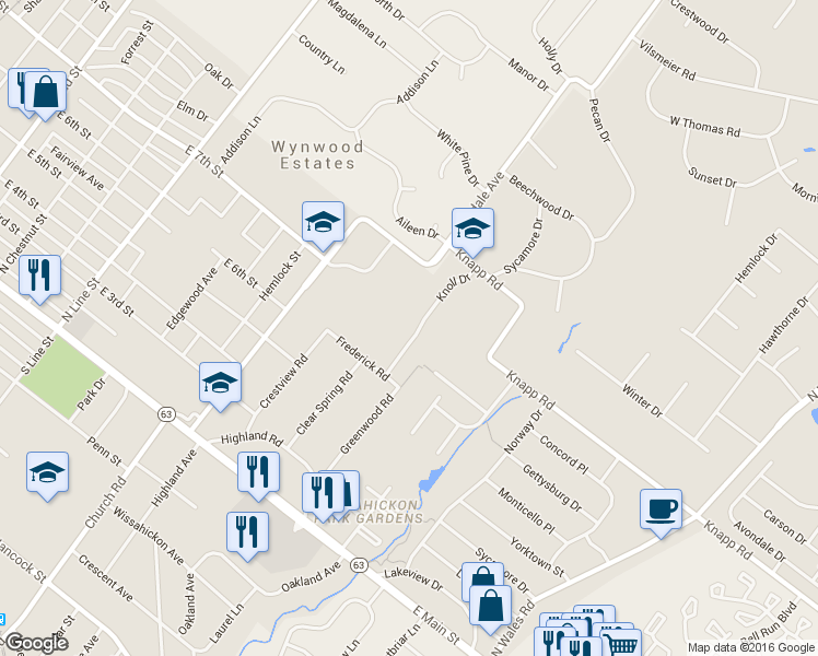 map of restaurants, bars, coffee shops, grocery stores, and more near 618 Knoll Dr in Lansdale