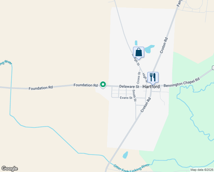 map of restaurants, bars, coffee shops, grocery stores, and more near 10842 Foundation Road in Hartford