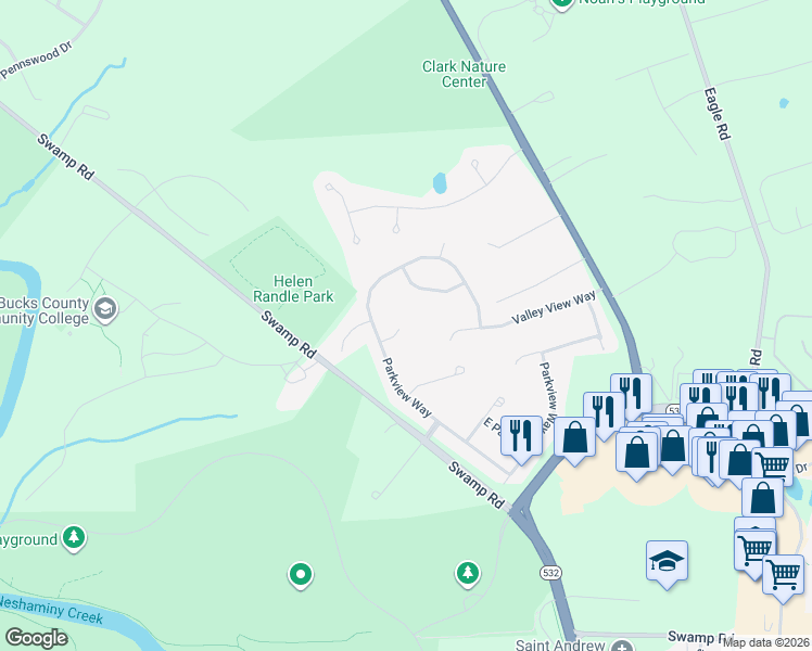 map of restaurants, bars, coffee shops, grocery stores, and more near 7 Sheffield Way in Newtown