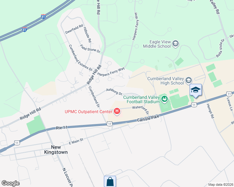 map of restaurants, bars, coffee shops, grocery stores, and more near 1 Lismore Place in Mechanicsburg