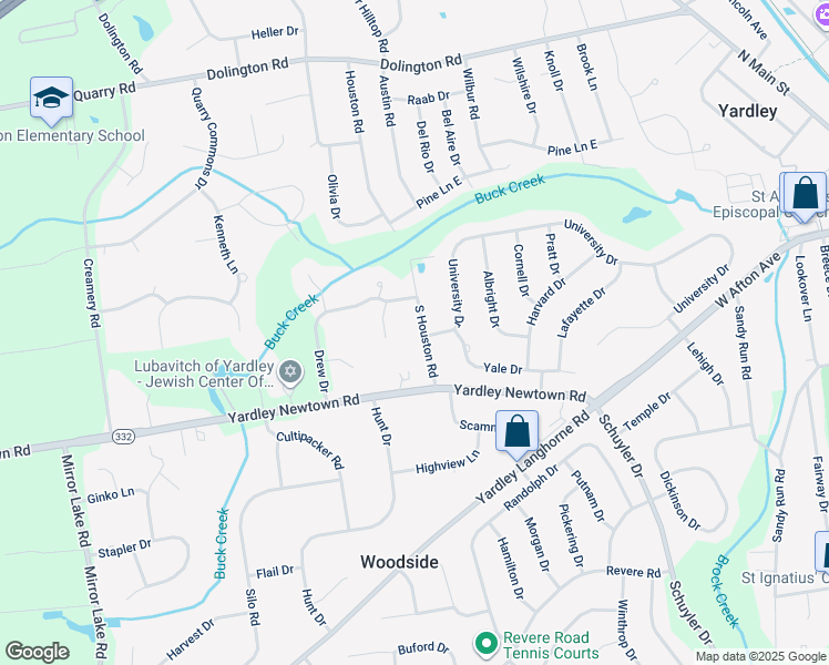 map of restaurants, bars, coffee shops, grocery stores, and more near 1079 South Houston Road in Morrisville