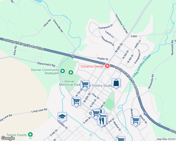 map of restaurants, bars, coffee shops, grocery stores, and more near 745 Locust Street in Denver