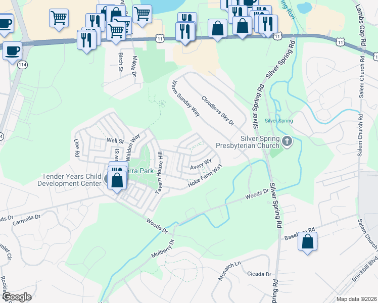 map of restaurants, bars, coffee shops, grocery stores, and more near 33 Meadow Creek Lane in Mechanicsburg