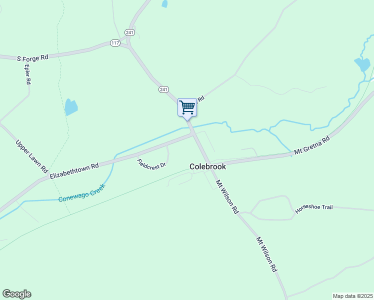 map of restaurants, bars, coffee shops, grocery stores, and more near 5200 Elizabethtown Road in Lebanon