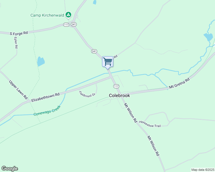 map of restaurants, bars, coffee shops, grocery stores, and more near 5200 Elizabethtown Road in Lebanon