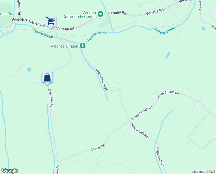 map of restaurants, bars, coffee shops, grocery stores, and more near 101 Mingo Church Road in Finleyville
