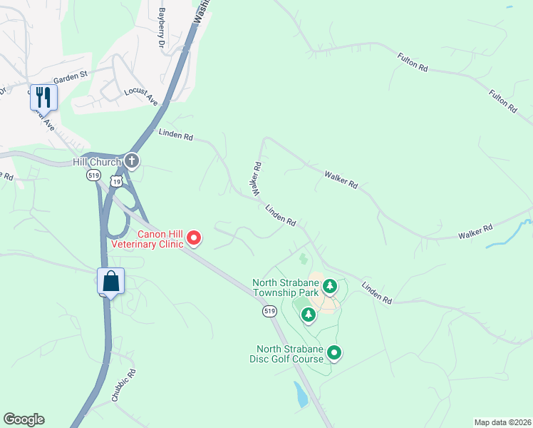 map of restaurants, bars, coffee shops, grocery stores, and more near 110 Legacy Drive in Canonsburg