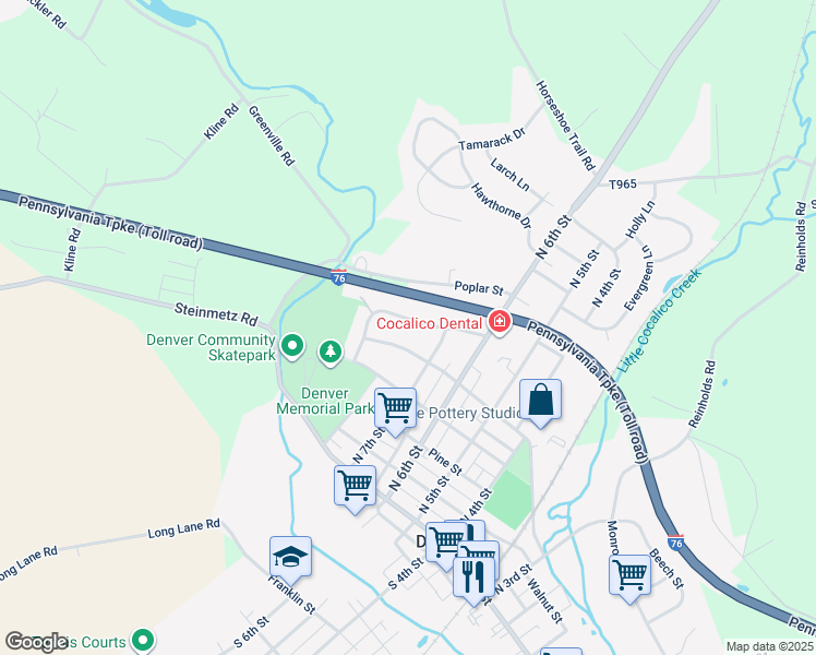 map of restaurants, bars, coffee shops, grocery stores, and more near 816 Oak Street in Denver