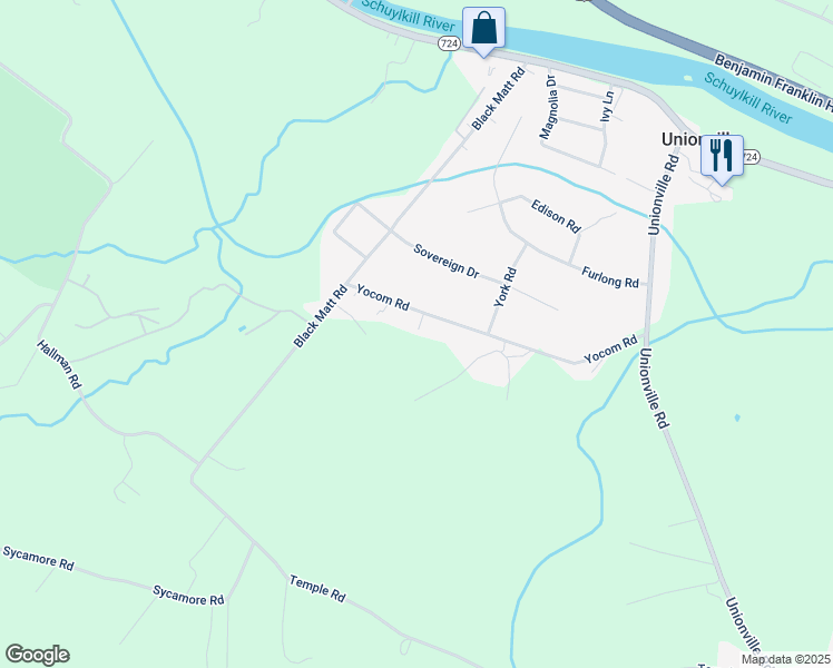 map of restaurants, bars, coffee shops, grocery stores, and more near 165 Yocom Road in Douglassville