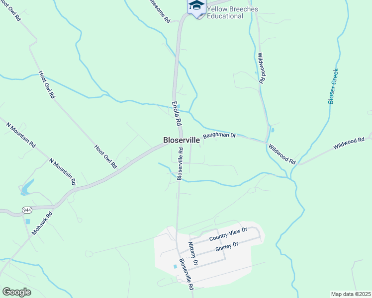 map of restaurants, bars, coffee shops, grocery stores, and more near 733 Bloserville Road in Newville