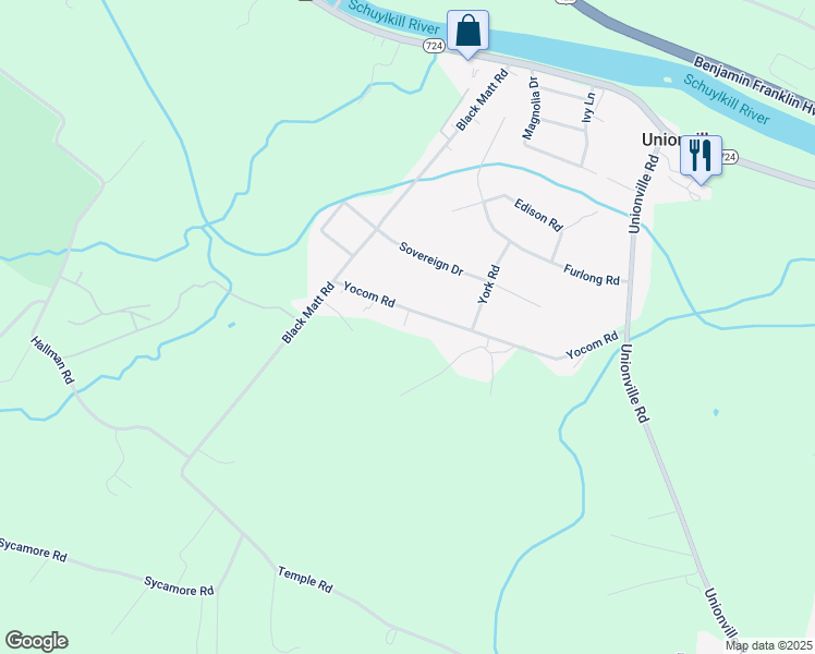 map of restaurants, bars, coffee shops, grocery stores, and more near 165 Yocom Road in Douglassville