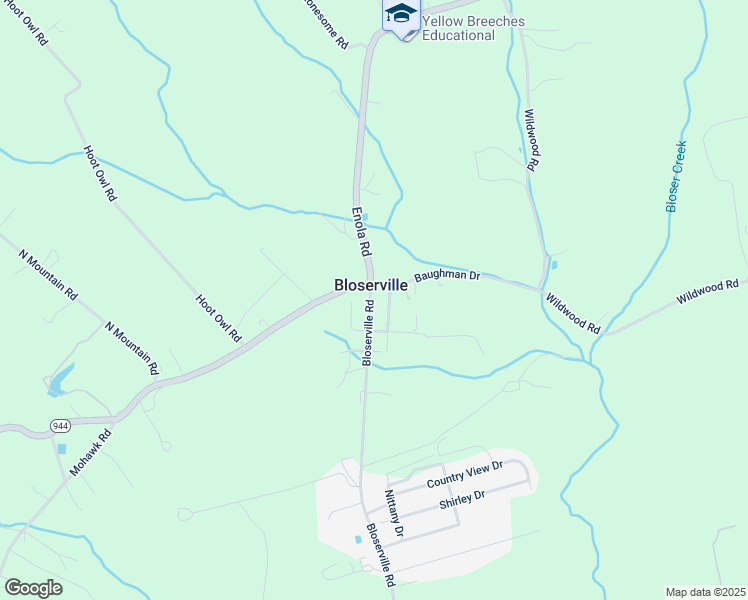 map of restaurants, bars, coffee shops, grocery stores, and more near 733 Bloserville Road in Newville