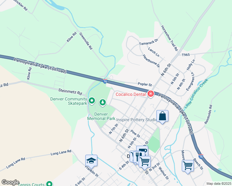 map of restaurants, bars, coffee shops, grocery stores, and more near 419 North 9th Street in Denver
