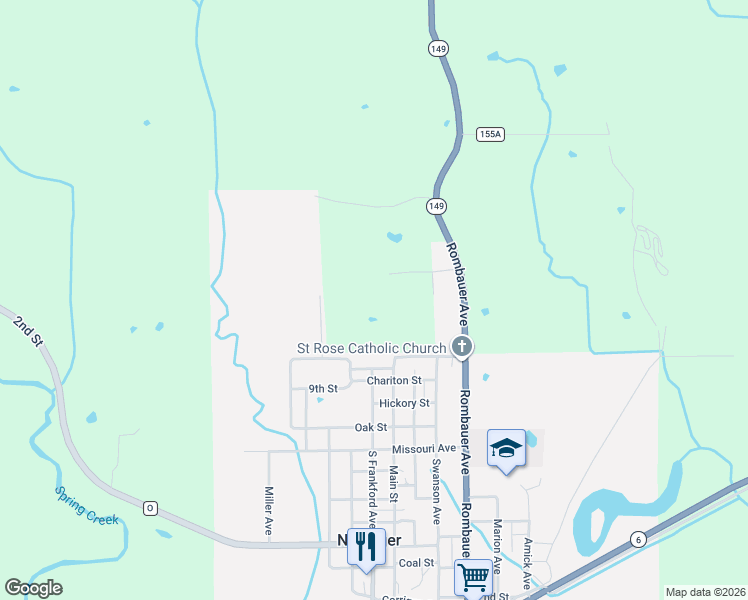 map of restaurants, bars, coffee shops, grocery stores, and more near in Novinger