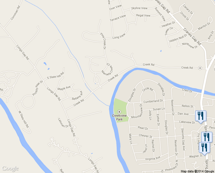 map of restaurants, bars, coffee shops, grocery stores, and more near 1 Codorus Creek Court in Carlisle