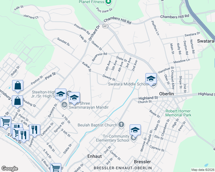 map of restaurants, bars, coffee shops, grocery stores, and more near 996 Manor Drive in Harrisburg