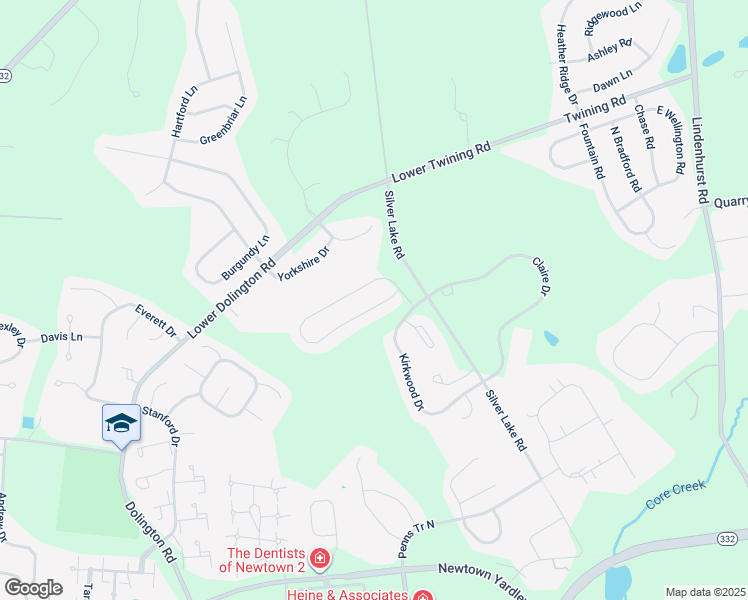 map of restaurants, bars, coffee shops, grocery stores, and more near 8 Copperleaf Drive in Newtown