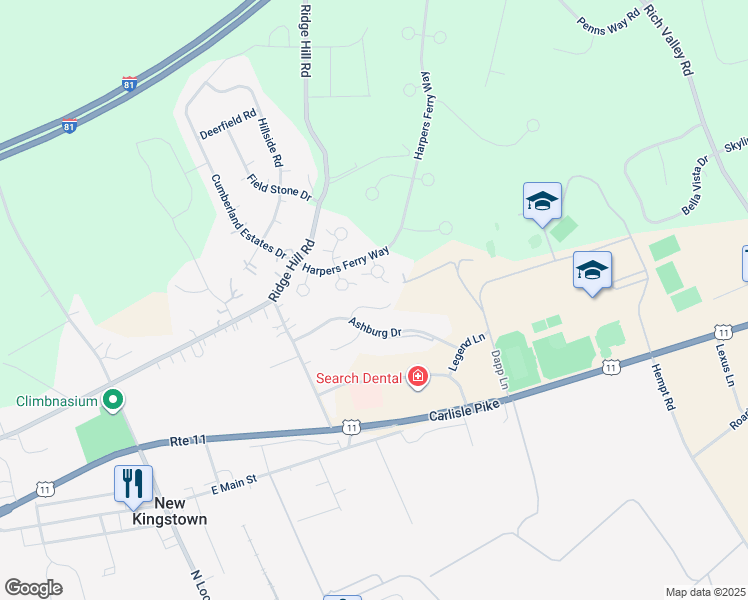 map of restaurants, bars, coffee shops, grocery stores, and more near 14 Lenox Court in Mechanicsburg