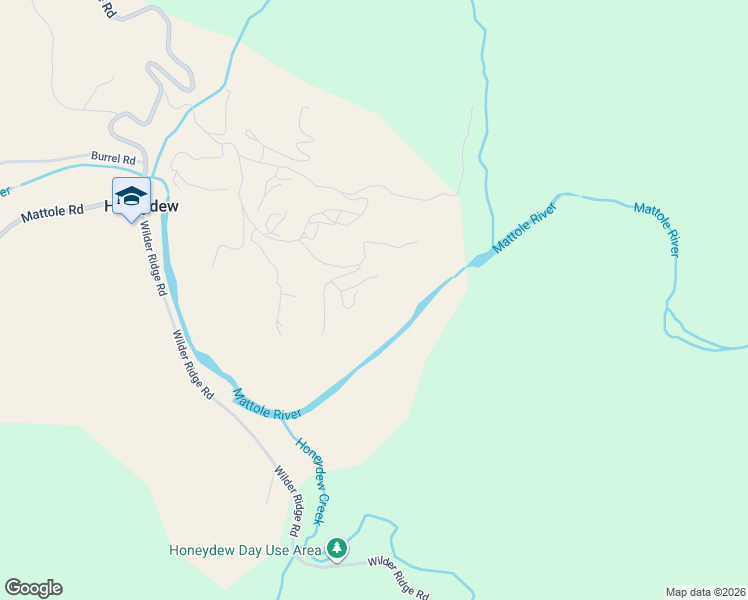 map of restaurants, bars, coffee shops, grocery stores, and more near 650 Old Hindley Ranch Road in Honeydew