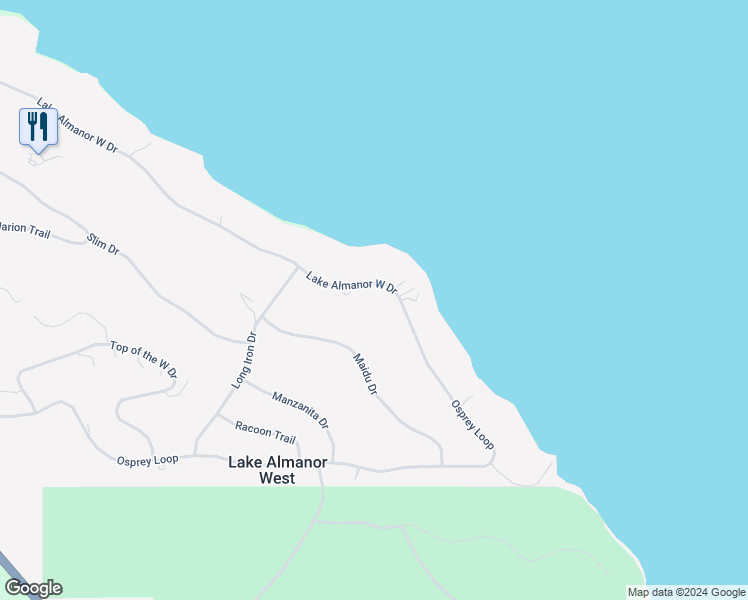 map of restaurants, bars, coffee shops, grocery stores, and more near 316 Lake Almanor West Drive in Chester