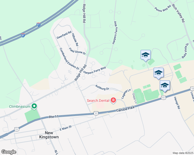 map of restaurants, bars, coffee shops, grocery stores, and more near 4 Appomattox Ct in Mechanicsburg