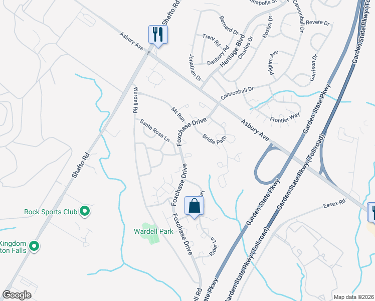 map of restaurants, bars, coffee shops, grocery stores, and more near 11 Jodhpur Court in Tinton Falls