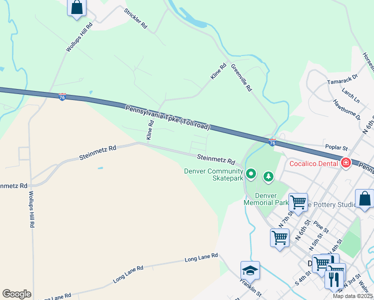 map of restaurants, bars, coffee shops, grocery stores, and more near 1210 Steinmetz Road in Denver