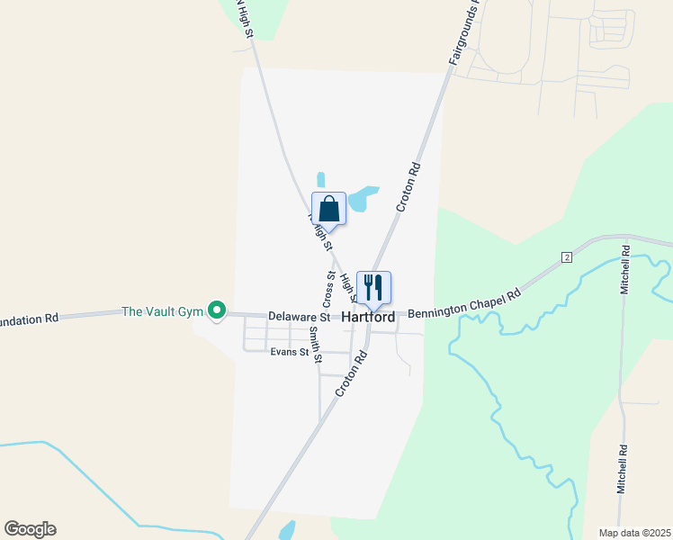 map of restaurants, bars, coffee shops, grocery stores, and more near 85 High Street in Hartford