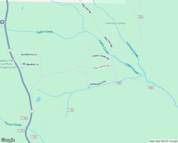 map of restaurants, bars, coffee shops, grocery stores, and more near 165 Sutherland Road in Allenspark
