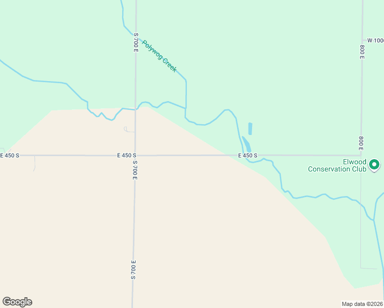 map of restaurants, bars, coffee shops, grocery stores, and more near 7267 East 450 South in Elwood