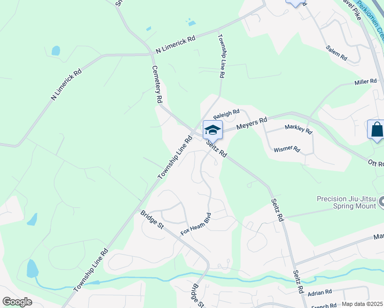map of restaurants, bars, coffee shops, grocery stores, and more near 400 Dartmoor Road in Schwenksville
