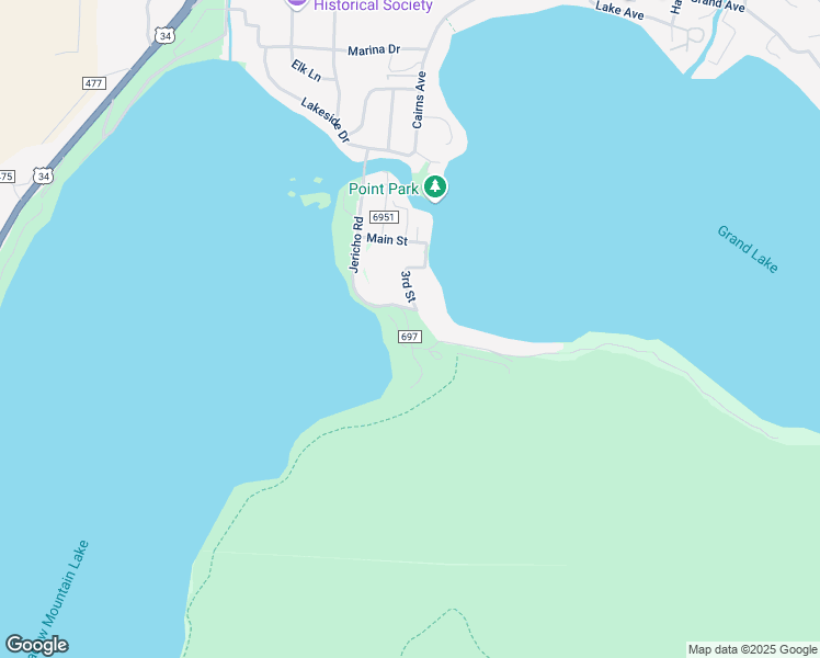 map of restaurants, bars, coffee shops, grocery stores, and more near 61 Jerico Road in Grand Lake
