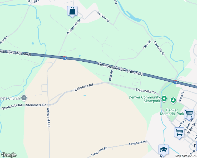 map of restaurants, bars, coffee shops, grocery stores, and more near 1330 Steinmetz Rd in Stevens