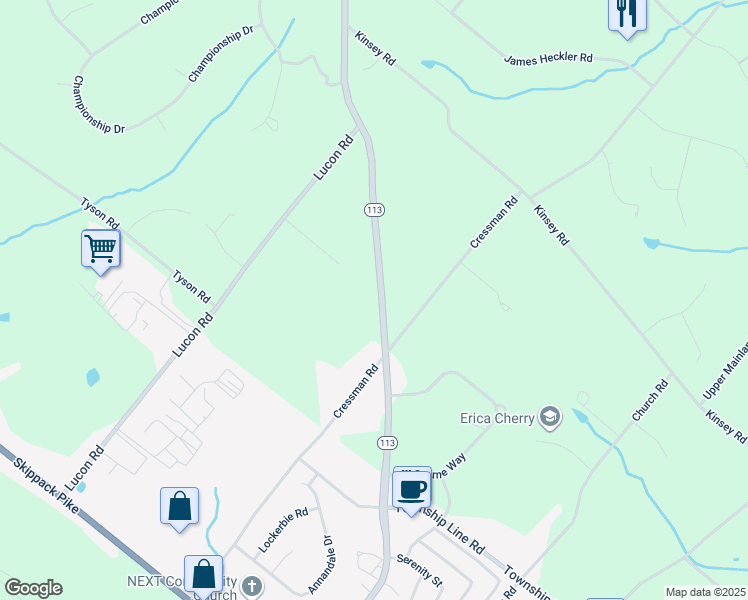 map of restaurants, bars, coffee shops, grocery stores, and more near 931 Harleysville Pike in Harleysville