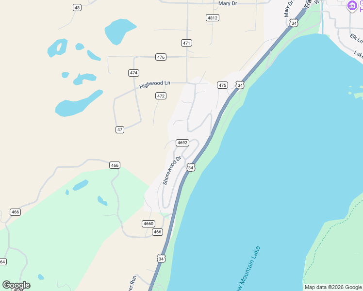 map of restaurants, bars, coffee shops, grocery stores, and more near 137-285 County Road 469 in Grand Lake