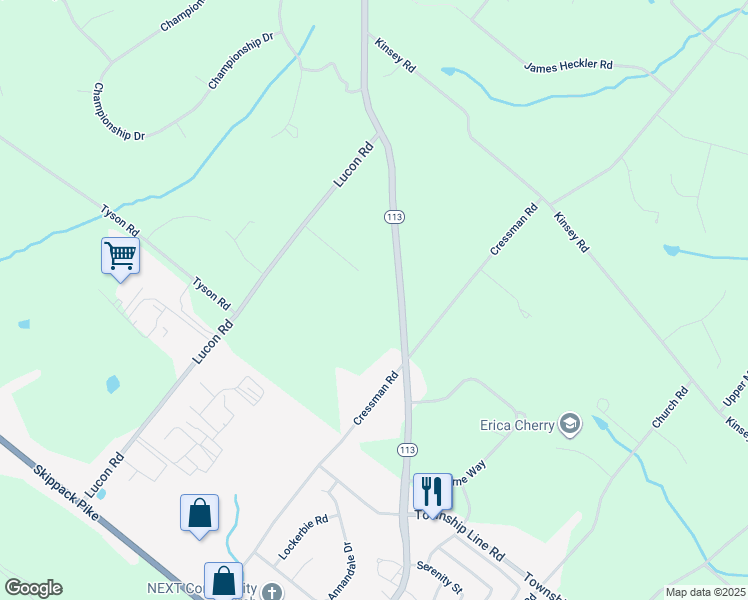 map of restaurants, bars, coffee shops, grocery stores, and more near 931 Harleysville Pike in Harleysville