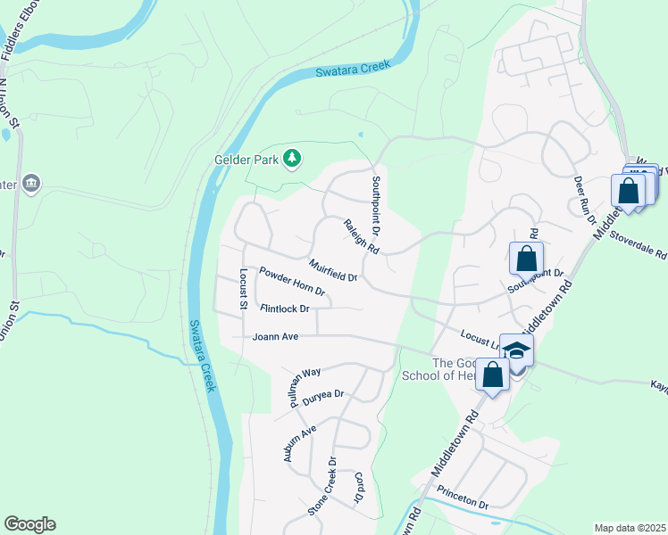 map of restaurants, bars, coffee shops, grocery stores, and more near 941 Muirfield Drive in Hummelstown