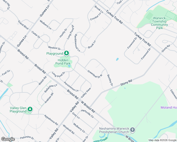 map of restaurants, bars, coffee shops, grocery stores, and more near 1493 Greenleaf Drive North in Warrington