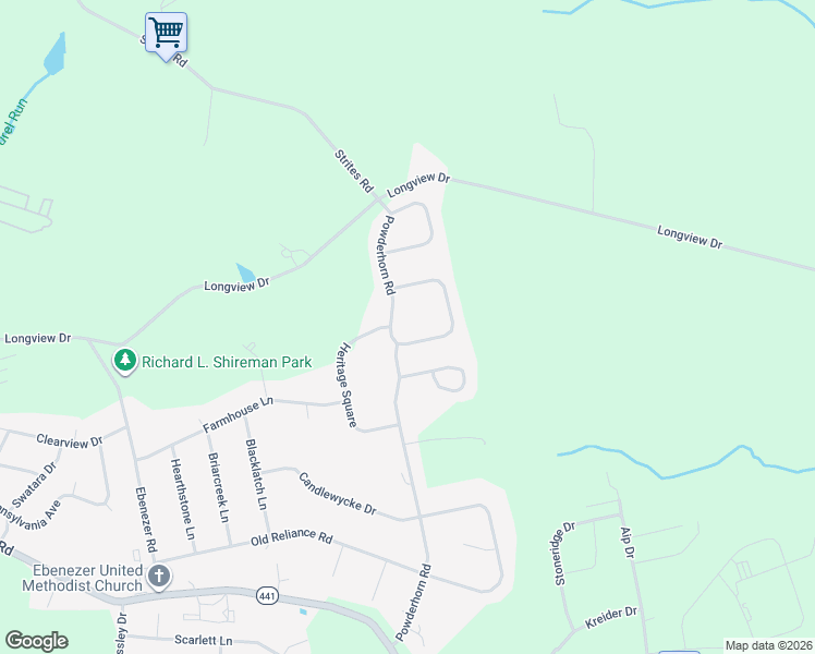 map of restaurants, bars, coffee shops, grocery stores, and more near 1315 Pheasant Run Road in Middletown