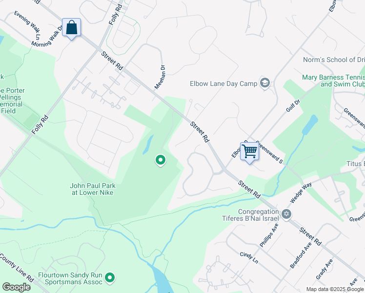 map of restaurants, bars, coffee shops, grocery stores, and more near 104 Equestrian Court in Warrington
