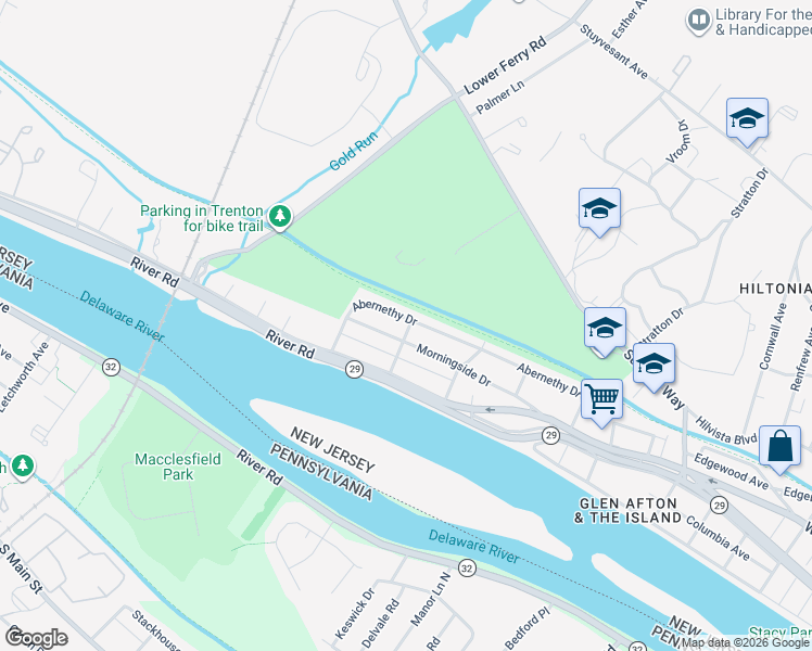 map of restaurants, bars, coffee shops, grocery stores, and more near 141 Labarre Avenue in Trenton