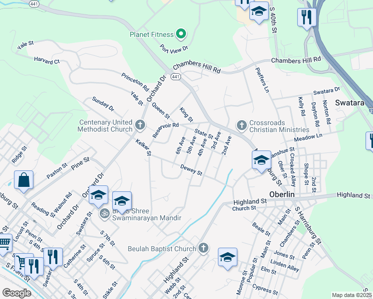 map of restaurants, bars, coffee shops, grocery stores, and more near 1087 5th Ave in Harrisburg