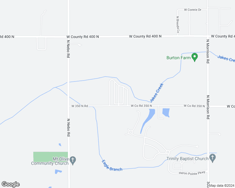 map of restaurants, bars, coffee shops, grocery stores, and more near 5900 West Co Road 350 North in Muncie